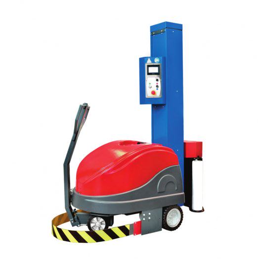 Mobile Robotic Pallet Stretch Wrapper with PLC Automation