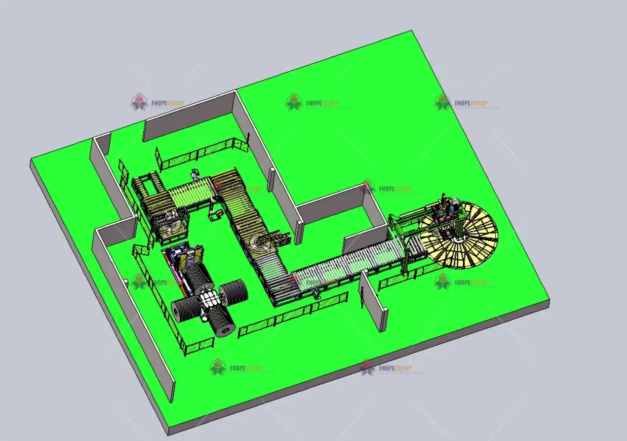 Automatic Slitting Coil Packaging Line with Turntable Stacker